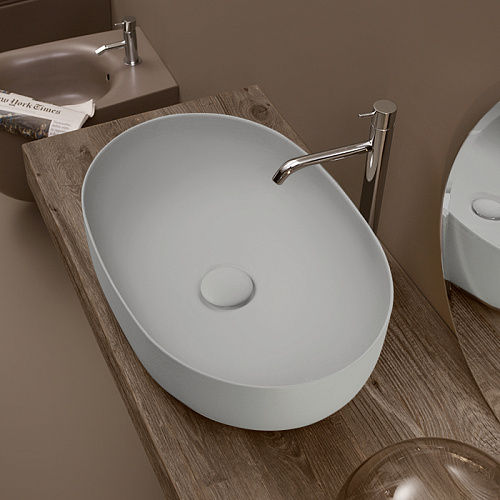 Kerasan Nolita Раковина 60х40 см, без отв., накладная, цвет: светло серый 