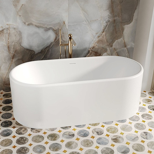 Salini Perla Plus Ванна отдельностоящая 170x80см, материал S-Sense, цвет: белый глянцевый