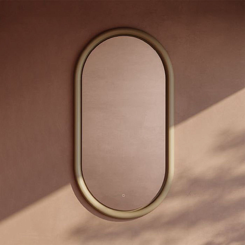 Artceram Milano Зеркало 55х100 см в керамической раме с LED-подсветкой и сенсорным выключателем, цвет: marrone matera