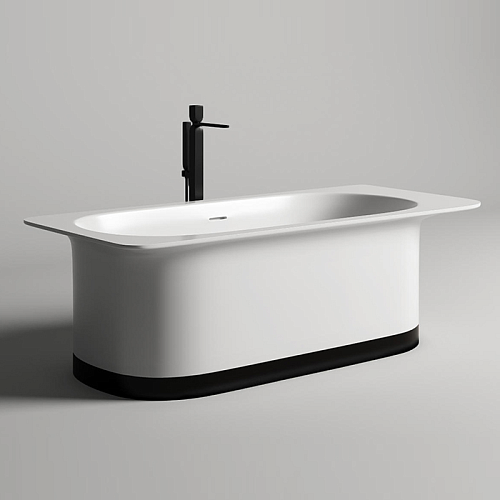 Salini Ninfea Ванна отдельностоящая 180х82х57.5cм,  донный клапан, сифон, слив-перелив, S-stone, цвет: белый матовый