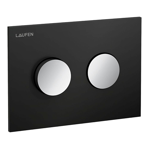 Laufen INEO GROOVE Клавиша смыва, панель: черный матовый, клавиши: хром глянцевый