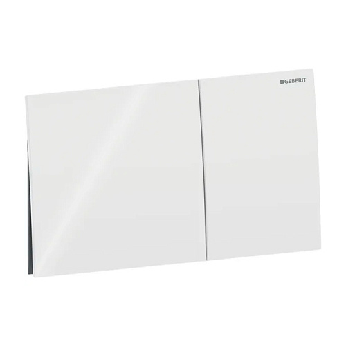 Geberit Sigma70 Клавиша для двойного смыва, квадратная, стекло, цвет: белый глянцевый