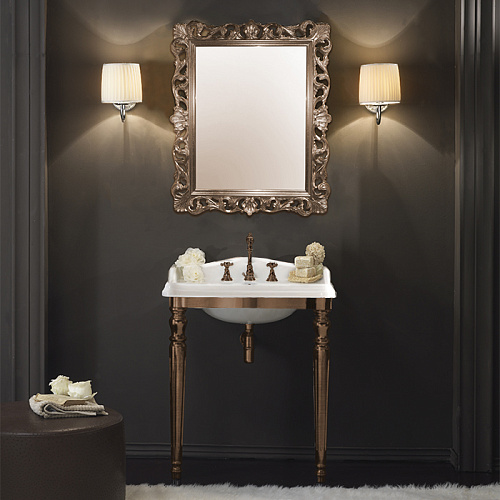 TW King Металлическая структура 73.5x54xh85см с раковиной на 1 отв, материал: латунь, напольная, цвет: бронза