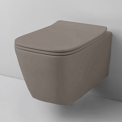 Artceram A16 Унитаз подвесной 52х36 см, безободковый, в комплекте с крепежом, цвет: Brown tortora