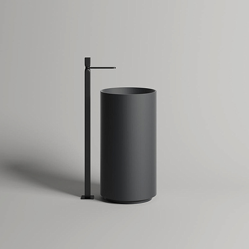 Salini  Armonia Раковина напольная 45х45х85см, без отв., без перелива, с донным клапаном, материал: S-Stone, цвет: RAL9005 матовый