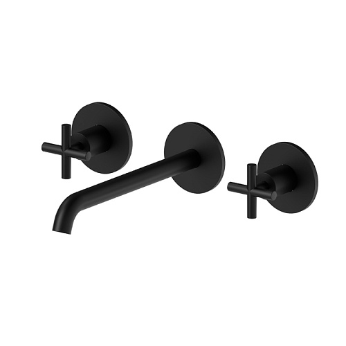 Newform Blink Смеситель для раковины, встраиваемый, длинный излив, внешняя часть, цвет: черный матовый