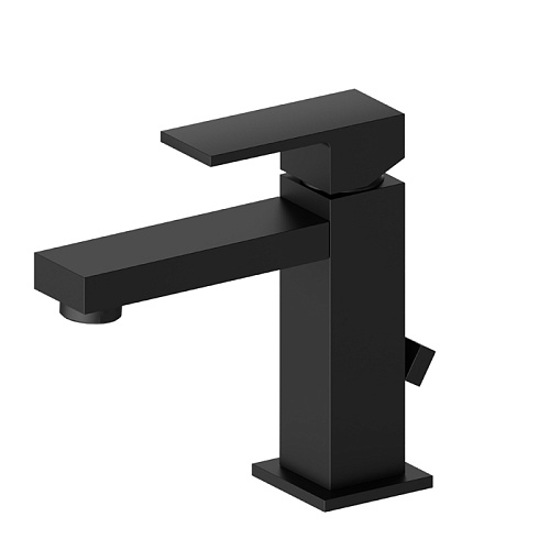 Newform Ergo Q Смеситель для раковины, 1 отв., с донным клапаном, цвет: черный матовый