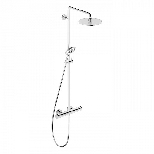 Duravit C.1 Душевая колонна с термостатическим смесителем, верхним душем, штангой и лейкой, цвет: хром