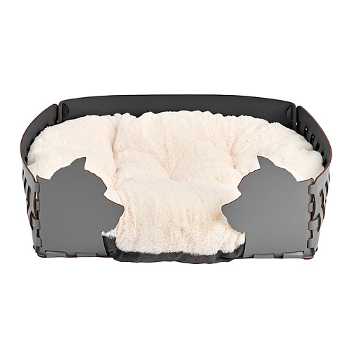 ADJ Лежанка Dog, 45х30хН15 см., цвет: серый/черный