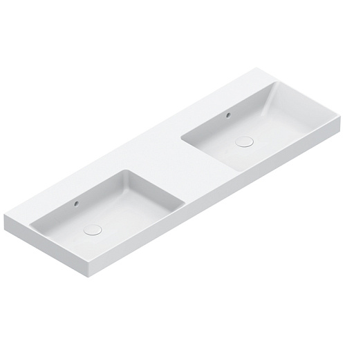 Catalano Zero Раковина 150x50см двойная, без отв., цвет: белый глянцевый