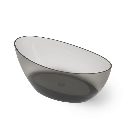 Dea Design Elegant Ванна 180x90x62см., отдельностоящая, Glasstech, прозрачная смола, цвет: Smoky Black R4