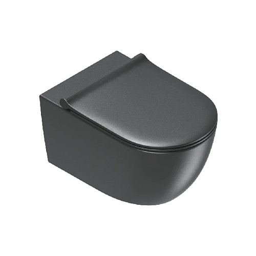 Catalano Sfera Унитаз подвесной 55x35см, безободковый, смыв Tornado, покрытие Cataglaze+, цвет: черный матовый