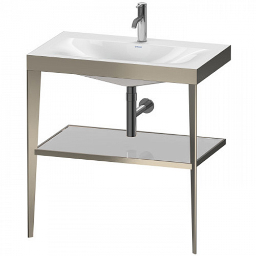 Duravit XViu Консоль напольная, 80x48x85см, с полкой, с раковиной без перелива, 1 отв., цвет: champagne matt/crome