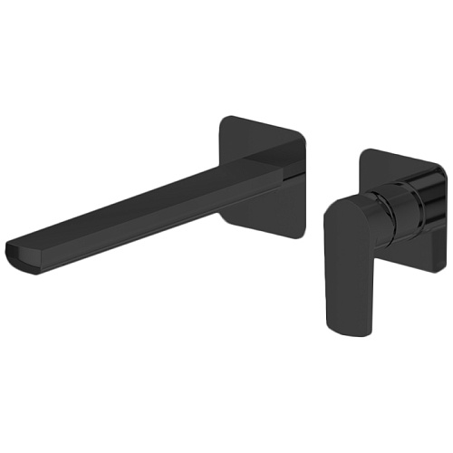 Newform Haka Смеситель для раковины, настенный, без донного клапана, цвет: черный матовый