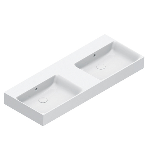 Catalano Premium Раковина двойная 120х47см, подвесная, без отв., цвет: белый глянцевый