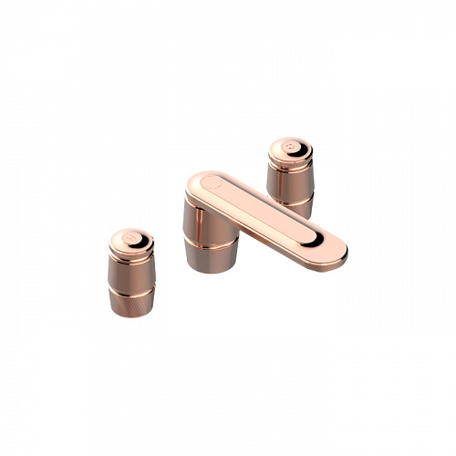 THG CORVAIR Смеситель для раковины на 3 отверстия, с донным клапаном, цвет: Blush PVD