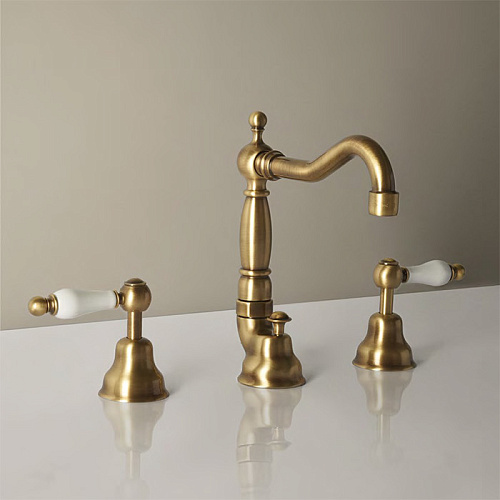 CISAL Arcana Toscana Смеситель для раковины на 3 отверстия с донным клапаном, цвет: бронза