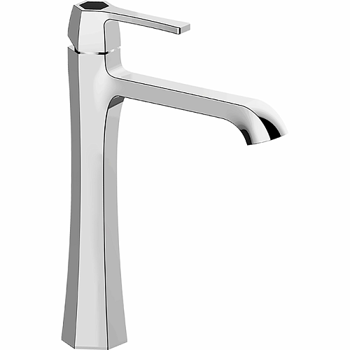 CISAL Cherie Смеситель однорычажный для раковины на 1 отверстие,высокий h200 мм, без донного клапана, цвет: хром/черный матовый