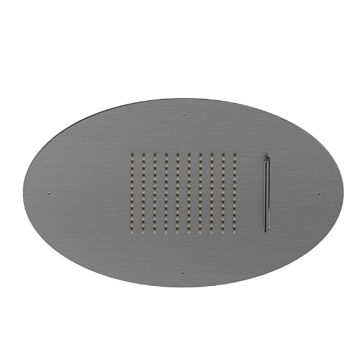 Newform Head Showers Верхний душ 40cм, потолочный, скрытый, дождь/водопад, цвет: PVD brushed gun metal