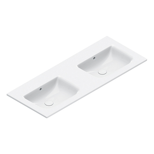 Catalano Italy Раковина двойная 125х50см, без отв., цвет: белый глянцевый