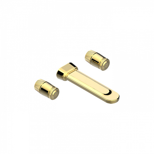 THG CORVAIR Смеситель для раковины настенный, c 2 вентилями, внешняя часть, цвет: полированное золото