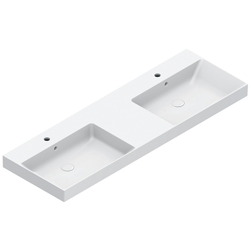 Catalano Zero Раковина 150x50см двойная, с 2 отв., цвет: белый глянцевый