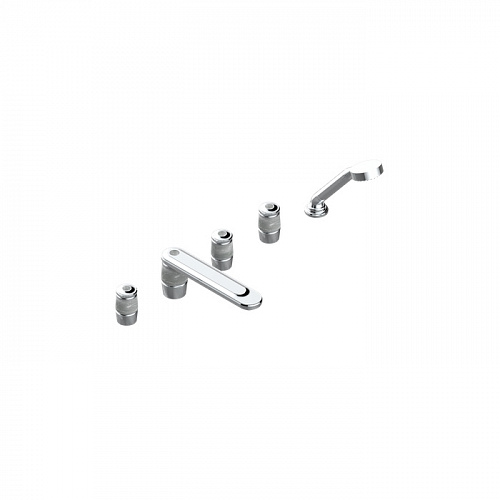 THG CORVAIR FIOR DI BOSCO Смеситель на борт ванны на 5 отверстий, двойной, с ручным душем, цвет: хром