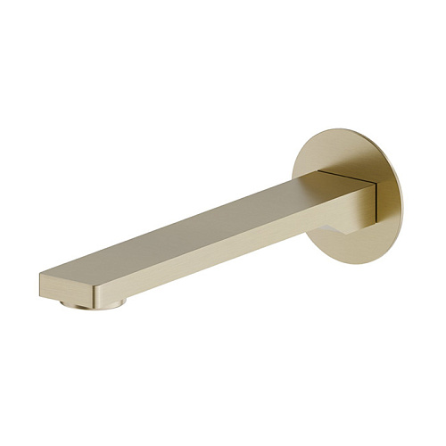 Newform Steel Line Излив для ванны 21см., настенный, цвет: PVD Brushed pale gold