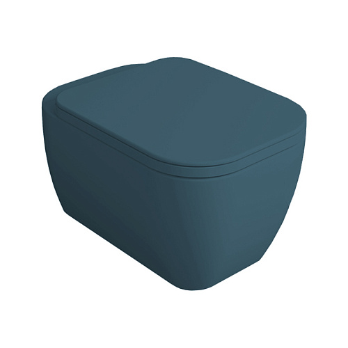 Simas Henges Унитаз подвесной 38х55см., безободковый, цвет: navy matt