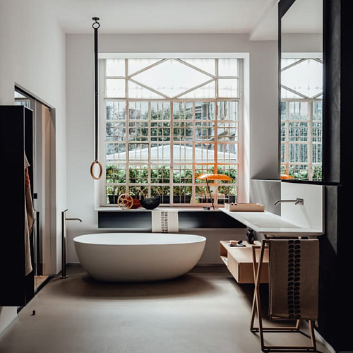 Agape Spoon Ванна отдельностоящая 160х85хh48 см, с переливом, материал: Cristalplant®, цвет: белый матовый