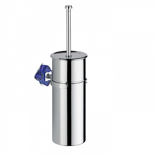THG Pétale de cristal bleu Ёршик для туалета, подвесной, цвет: хром/синий хрусталь