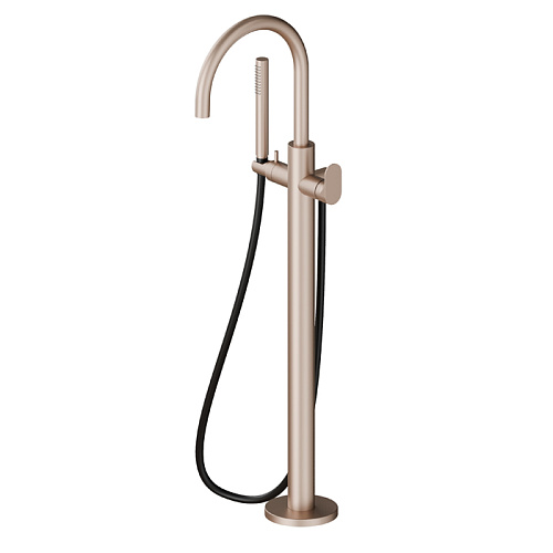 Newform Linfa II Смеситель для ванны, напольный, с ручным душем, внешняя часть, цвет: copper satin