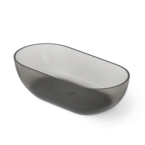 Dea Design Shadow Ванна 165х82х52см., отдельностоящая, Glasstech, прозрачная смола, цвет: Smoky Black R4