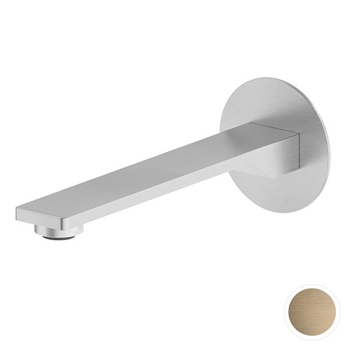 Newform Steel Line Излив для раковины 19см., настенный, цвет: pvd brushed pale gold