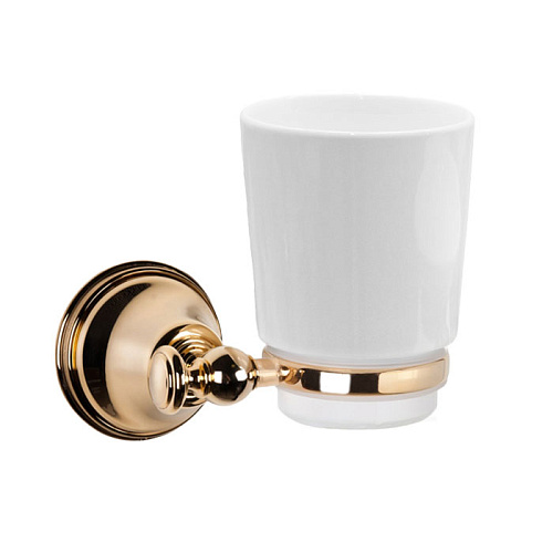 TW Harmony 109 Стакан подвесной, керамический (белый), цвет: золото
