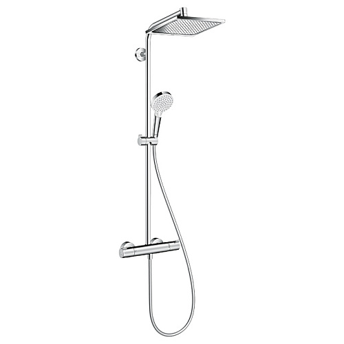 Hansgrohe Showerpipe Crometta E Душевая стойка: термостатический смеситель, верхний душ 24см, ручной душ, шланг, цвет: хром