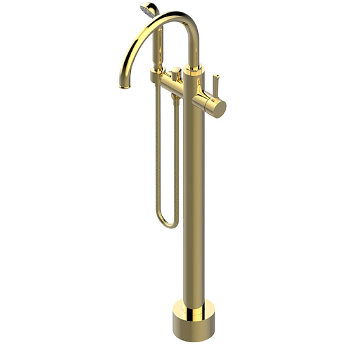 THG Hamptons Смеситель для ванны, напольный, с ручным душем и шлангом 150см., цвет: золото