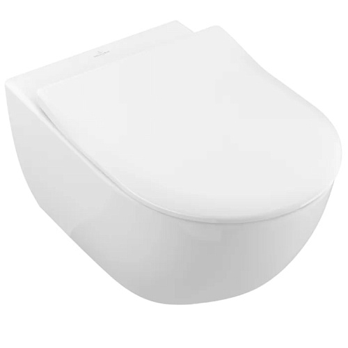 Villeroy&Boch Subway 2.0, Унитаз подвесной 370*560*365, безободковый, в комплекте сиденье SlimSeat, микролифт, цвет альпийский белый