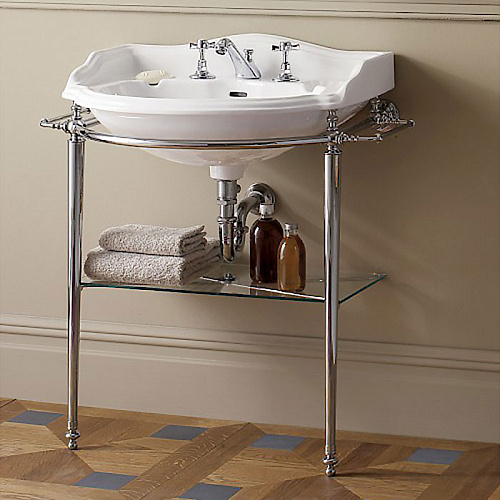 Devon&Devon Boston Консоль 54х50см, с раковиной на 3 отв., напольная, цвет: хром