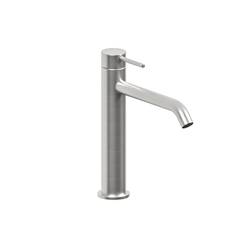 Bossini Nobu Смеситель для раковины средний, без донного клапана, c гибкой подводкой из нерж.стали, цвет: нержавеющая сталь