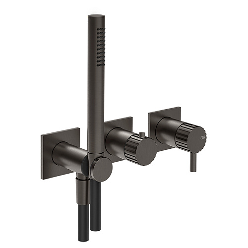 Gessi Incastri Смеситель для душа, настенный, с ручным душем, цвет: Black Metal Br. PVD