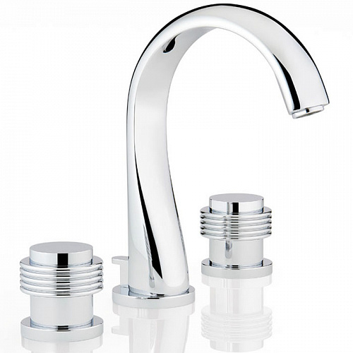  THG Diplomate grooved rings Смеситель для раковины на 3 отверстия, с донным клапаном, цвет: хром
