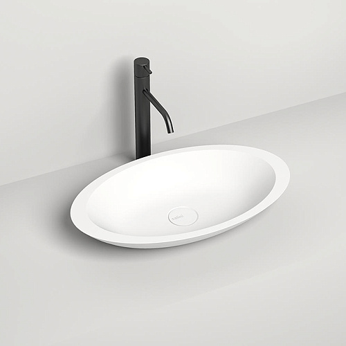 Salini Callista Раковина накладная 57.5х35х8.5cм, без отв., без перелива, S-Sense, цвет: белый глянцевый