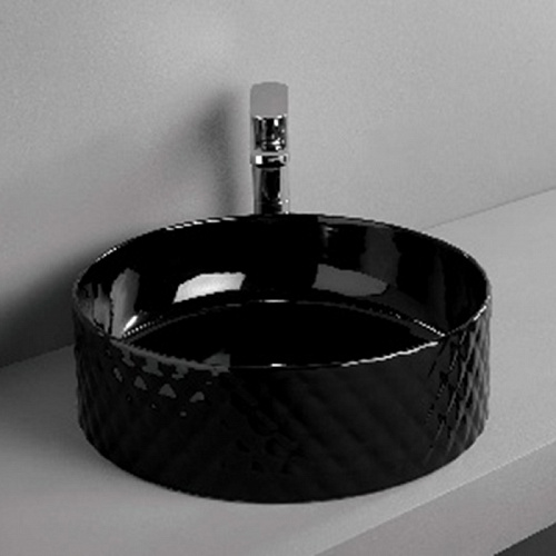 Artceram Rombo Раковина 44 см, без отв., без слив-перелива, цвет: черный глянцевый