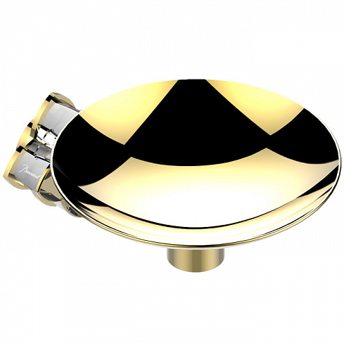 THG Pétale de cristal clair liseré doré Мыльница металлическая ø 15см., подвесная, цвет: золото/прозрачный хрусталь 