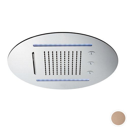 Newform Head Showers Верхний душ 40cм, потолочный, скрытый, дождь/водопад/распылитель, хромотерапия, цвет: copper satin