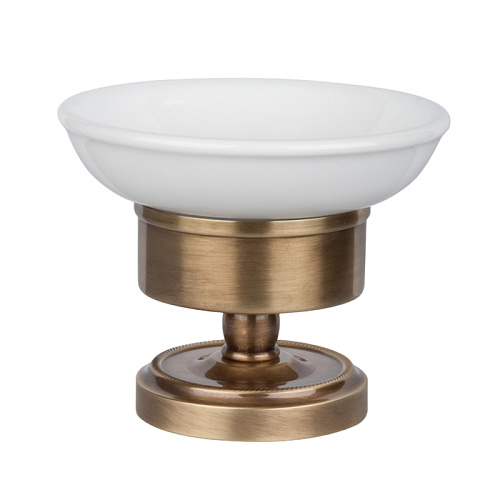 TW Bristol 160, настольная мыльница, керамическая (белый), цвет: бронза