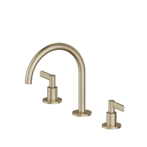 Newform Blink Chic Смеситель для раковины, 3 отв., цвет: PVD brushed pale gold