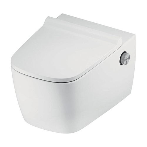 TECEneo Унитаз-биде 54х36см, подвесной, безободковый, смыв Tornado, сиденье slim, цвет: белый