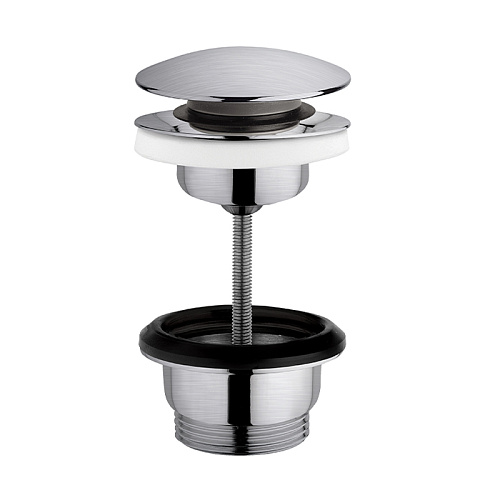 Cisal Xion Донный клапан для раковины 63мм., 1"1/4, Click-clack, цвет: нержавеющая сталь